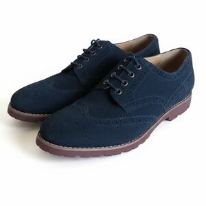 Gutteridge Navy Suede Wingtip Brogue Oxford Shoes Lace Up Dress Shoes Size 11